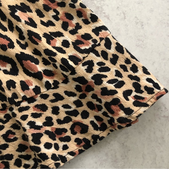 🌼 ASOS Bershka Leopard Print Wrap Front Mini Dress, S - Picture 14 of 15